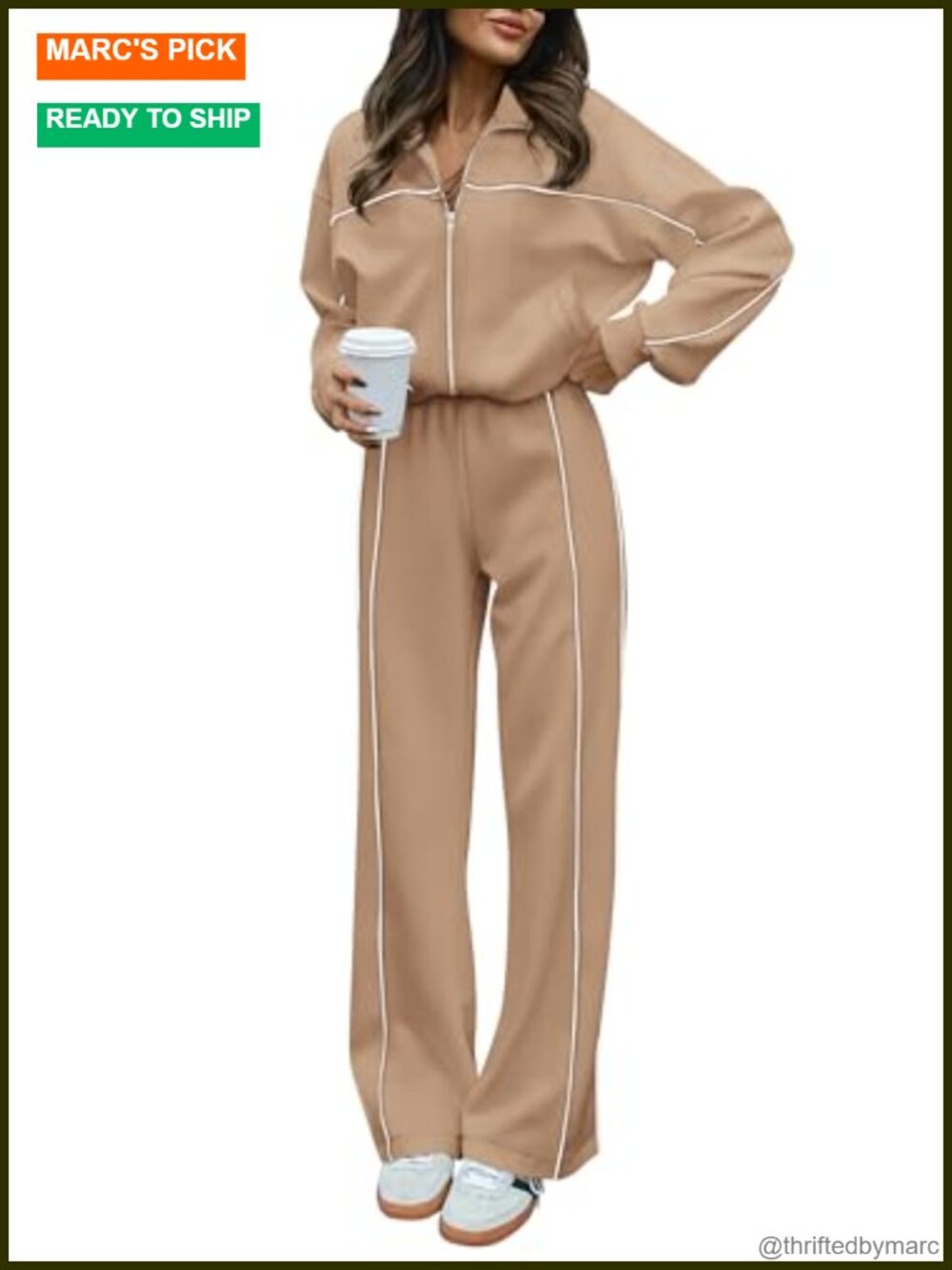 Women's Zip Up Lounge Set Athletic Jogger Sweatsuit Casual Two Piece
